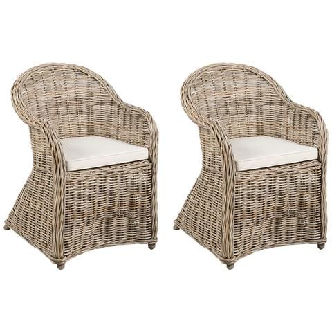 Set Di 2 Sedie Da Giardino Rattan Naturale Susua Ii - Foto 2