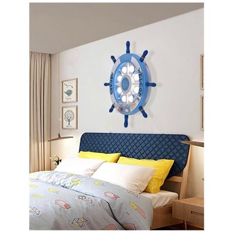 Plafoniera Led A Forma Di Timone Lampadario Luce Bianca Calda Naturale 40 W Blu - Foto 2