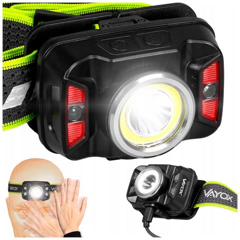 Lampada Frontale Ricaricabile Con Sensore Di Movimento Xte5w + Cob10w Va0025 Vayox - Foto 1