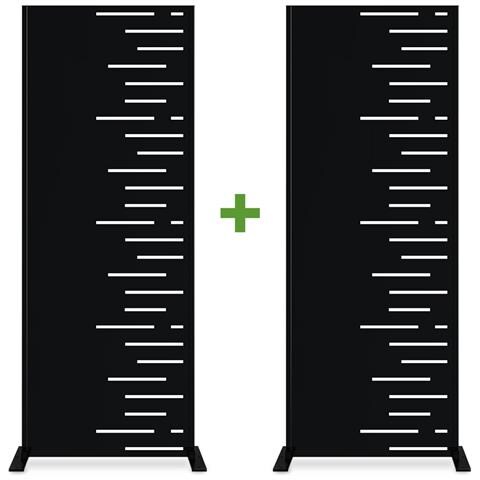 Set Di 2 Pannelli Decorativi Arlberg Nero H.160cm Motivi Lato Destro - Foto 1