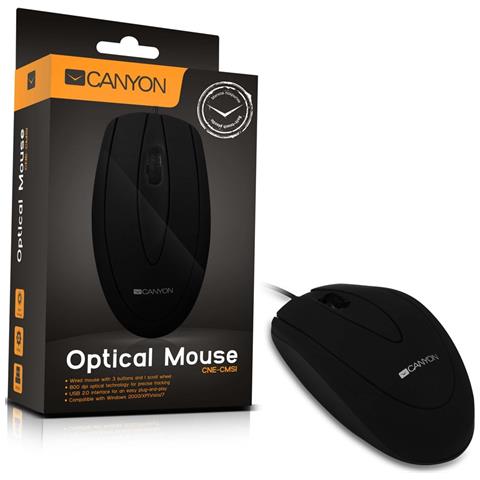 CNE-CMS1 mouse Ambidestro USB tipo A Ottico 800 DPI - Foto 1