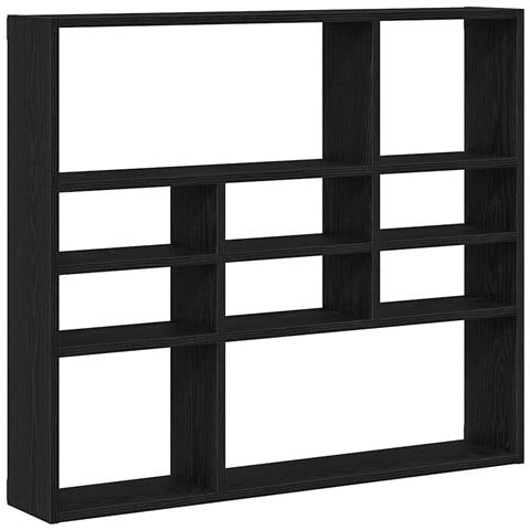 Scaffale a Parete Rovere Nero 90x16x78 cm Legno Multistrato - Foto 1