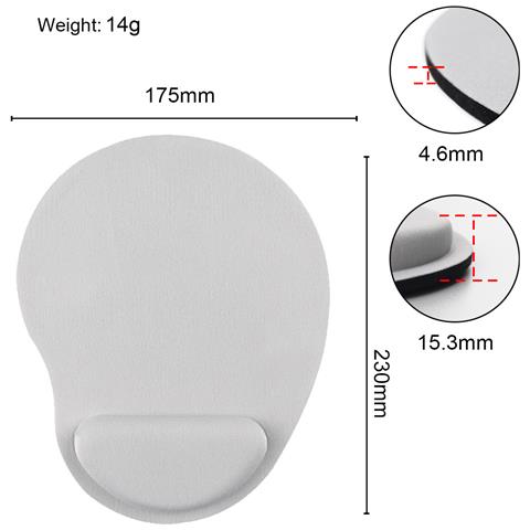 Tappetino Per Mouse In Eva Con Poggiapolsi Ergonomico, Base Antiscivolo E Superficie Liscia - Foto 4