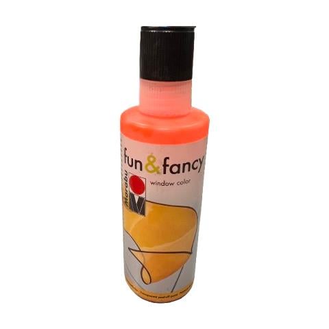 ""fun&fancy"" Colore A Base D'acqua Per Vetri 8oml - Colore Arancio Fluorescente 323 - Foto 1