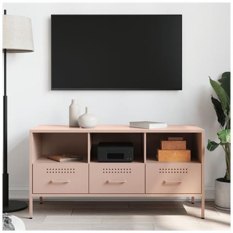 Mobile Tv Rosa 100,5x39x50,5 Cm In Acciaio - Foto 3