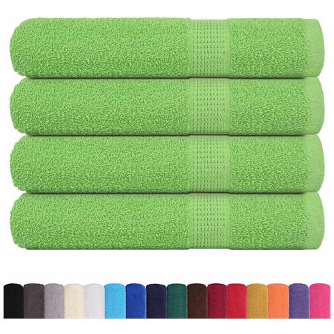 Asciugamani Per Sauna 4 Pz Verde Mela 80x200 Cm 360 G/m Cotone - Foto 2
