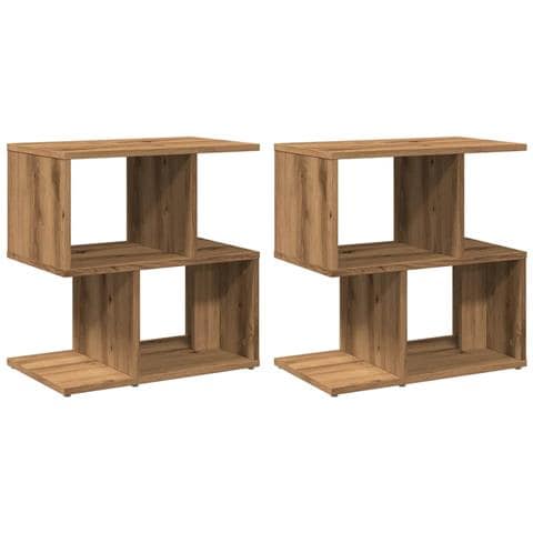 Comodini 2pz Rovere Artigianale 50x30x51,5 Cm Legno Multistrato - Foto 2