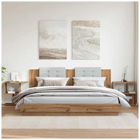 Comodini 2pz Rovere Artigianale 50x30x51,5 Cm Legno Multistrato - Foto 3