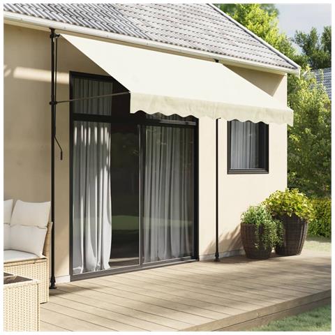 Lusso Casadino -  Tenda Da Sole Retrattile Crema 250x150 Cm In Tessuto E Acciaio - Foto 8