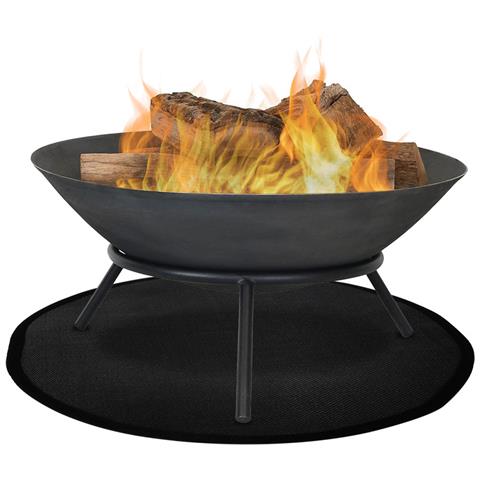 Tappetino Per Focolare - 59,8 Pollici Rotondo (152 Cm) - Nero - Foto 4