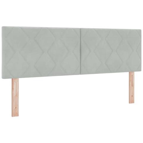 Testiera  Design a Blocchi Diamante Grigio Chiaro 140 cm in Velluto - Foto 1
