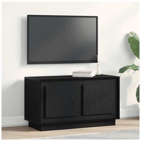 Mobile TV  Nero Rovere 80x35x45 cm Legno Ingegnerizzato - Foto 2