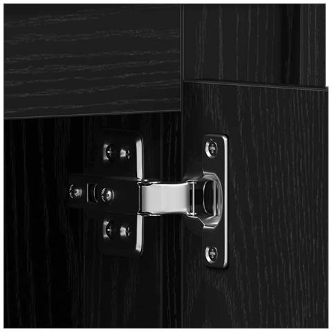 Mobile TV  Nero Rovere 80x35x45 cm Legno Ingegnerizzato - Foto 9