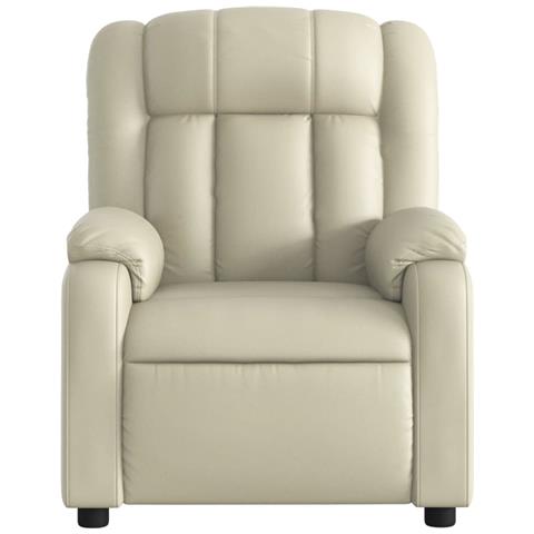 Poltrona Reclinabile Elettrica Crema in Similpelle - Foto 9