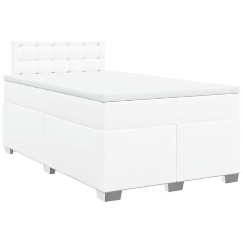 Giroletto a Molle con Materasso Bianco 120x190 cm in Similpelle - Foto 1