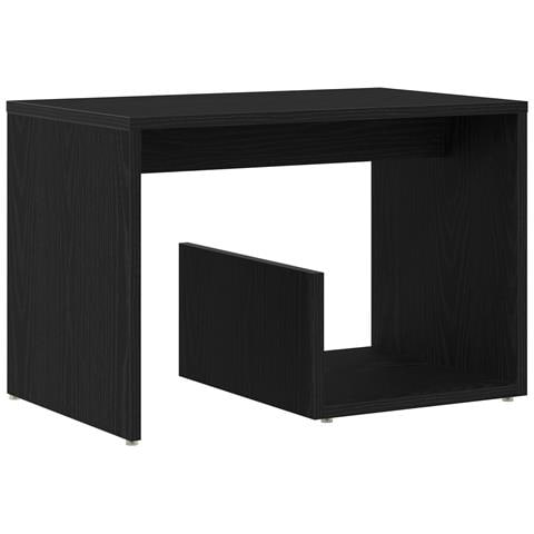 Tavolino Nero Rovere 59x36x38 cm Legno ingegnerizzato - Foto 1