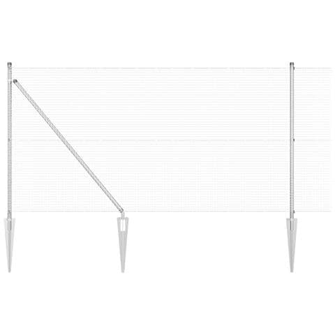 Recinzione in Filo Saldato con 13 Pali a Spillo 1x100 m Acciaio Zincato - Foto 1