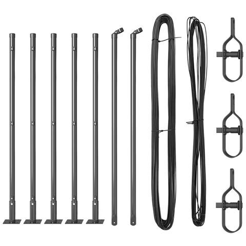 Pali recinzione con basi 7 pcs Ø32mm 110cm Acciaio zincato - Foto 1