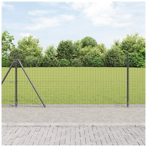 Pali recinzione con basi 7 pcs Ø32mm 110cm Acciaio zincato - Foto 2