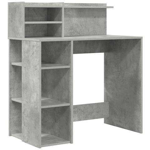 Scrivania con Storage Grigia 90x48x101.5 cm Legno ingegnerizzato - Foto 1