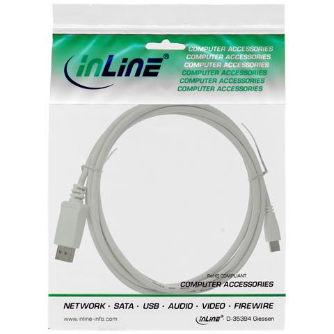 Cavo Mini DisplayPort M a DisplayPort M, 1m, FullHD, bianco - Foto 2
