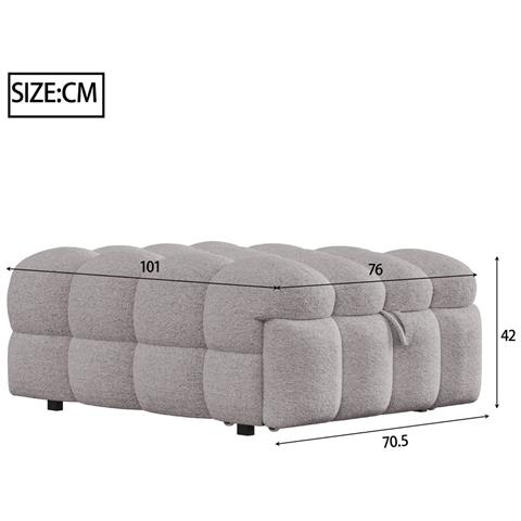 Letto Imbottito, Poggiapiedi 2 In 1, Divano Letto A Scomparsa, Letto Singolo, Letto A Soppalco, Tessuto Orsetto, Grigio - Foto 4