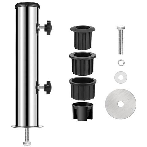 Kit Supporto Ombrello (tubo In Acciaio Inox A Foro Singolo Con Distanziale) - Argento - Foto 1