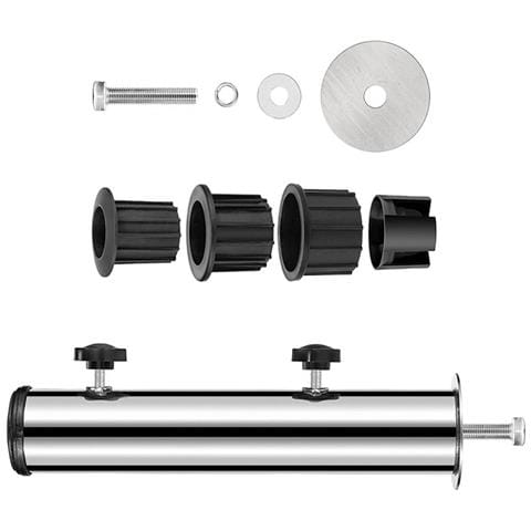 Kit Supporto Ombrello (tubo In Acciaio Inox A Foro Singolo Con Distanziale) - Argento - Foto 2