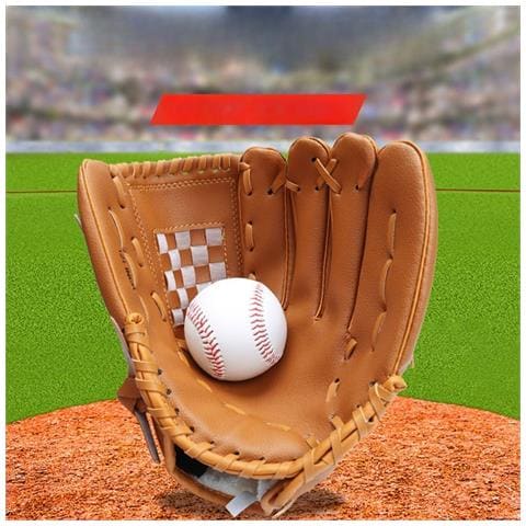 Guanto Da Softball E Hockey In Pelle Pu Ispessita Per La Protezione Delle Mani Brown S - Foto 4