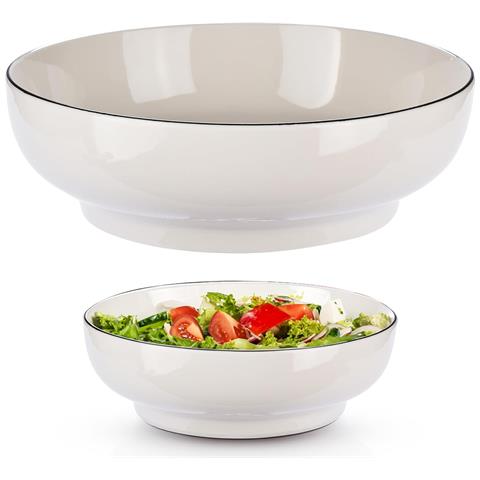 Kitchtic Ciotola In Ceramica Scodella Misa 250 Ml Bianca Grande 21x7 Cm - Foto 1