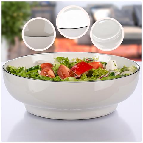 Kitchtic Ciotola In Ceramica Scodella Misa 250 Ml Bianca Grande 21x7 Cm - Foto 6