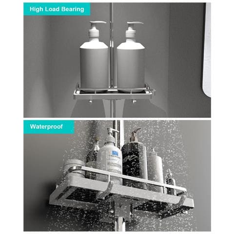 Goopool Mensola Doccia Senza Foratura Con Ganci 27x11 Cm Bianca - Foto 5