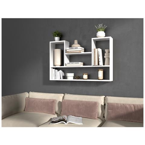 BILBAO 4P BIEL scaffale Mensola galleggiante A muro Truciolato Bianco - Foto 2