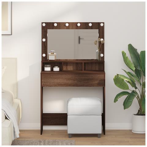 Tavolo da Trucco con Luci LED  in Quercia 79x41x135 cm - Foto 2