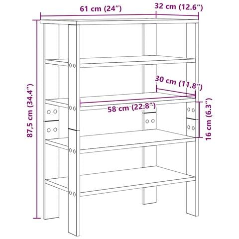 Scarpiera Rovere Artigianale 61x32x87,5 cm in Truciolato - Foto 9