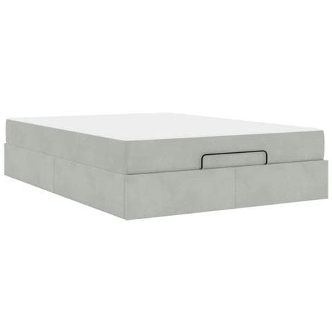 Struttura del letto Grigio chiaro 160 x 200 cm Velluto - Foto 1