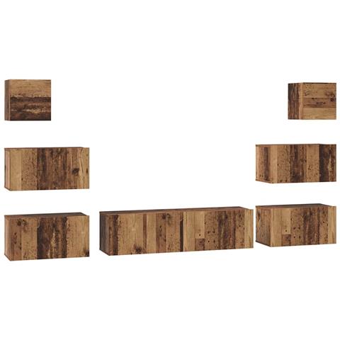 Set mobile TV 8 pcs Legno vecchio 60 x 30 x 30 cm - Foto 1