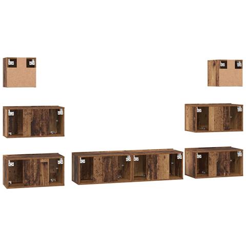 Set mobile TV 8 pcs Legno vecchio 60 x 30 x 30 cm - Foto 9