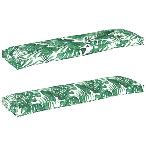 Set di Cuscini per Pallet 2 pcs Motivo a foglia 150 x 40 x 8 cm - Foto 1