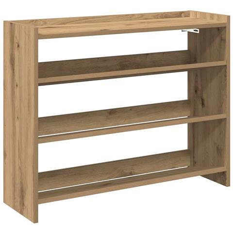 Scarpiera Rovere Artigianale 80x25x62 cm in Legno Multistrato - Foto 1