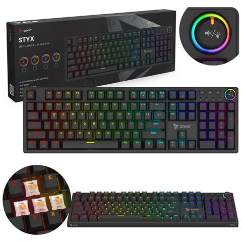 STYX Outemu Peach Silent tastiera Gaming Bluetooth QWERTY US International Nero - Foto 1