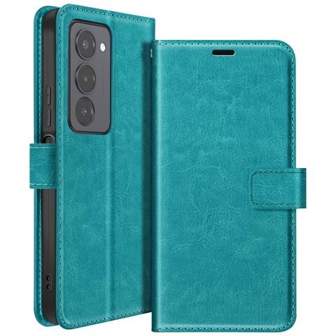 Custodia A Portafoglio Per Xiaomi Redmi 15 5g Con Cinturino Da Polso E Funzione Stand, Blu Petrolio - Foto 1