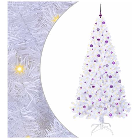 Albero di Natale artificiale Bianco 240 cm PVC e Acciaio - Foto 1