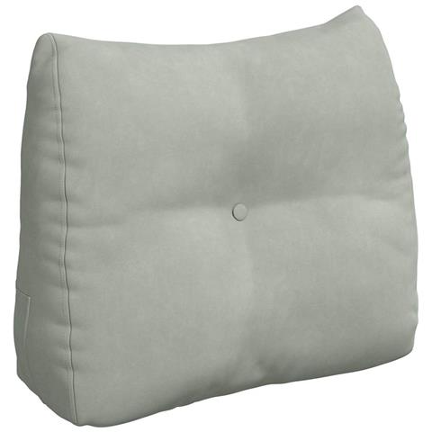 Cuscino per Schiena Grigio chiaro 60 x 24 x 50 cm Velluto - Foto 1