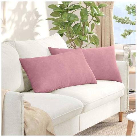 Cuscini da Divano 2 pcs Rosa 80 x 40 cm Tessuto in Cords - Foto 2