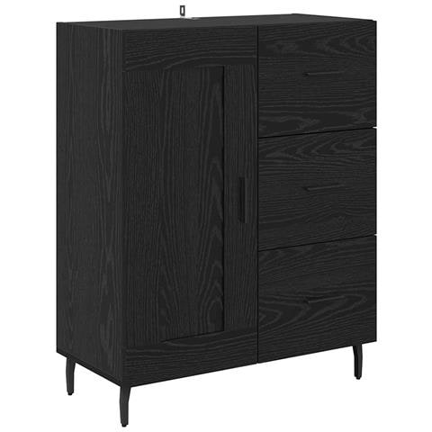 Credenza con cassetto Rovere Nero 69,5 x 34 x 90 cm - Foto 1
