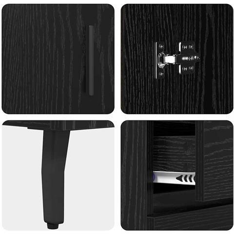 Credenza con cassetto Rovere Nero 69,5 x 34 x 90 cm - Foto 9