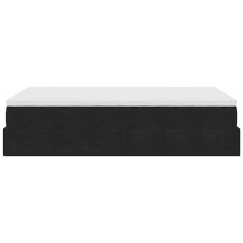 Pouf Letto con Materasso Nero 120x190 cm Velluto - Foto 9
