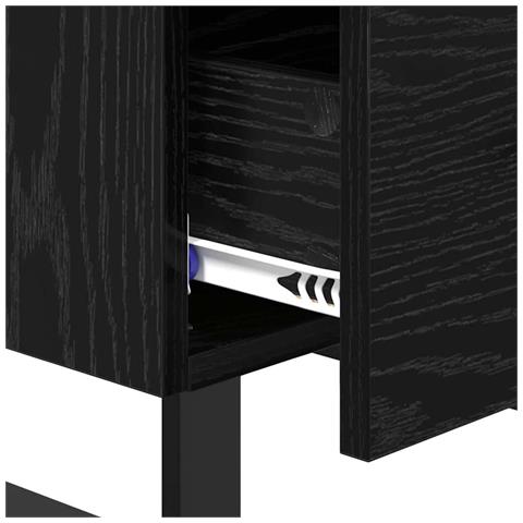 Armadio da Notte con cassetto Rovere nero 40 x 35 x 47,5 cm - Foto 9