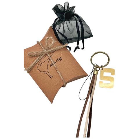 Portachiavi Per Cellulare A Forma Di V Color Oro Con Frangia In Pelle Marrone - Foto 5